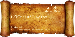 László Kolos névjegykártya